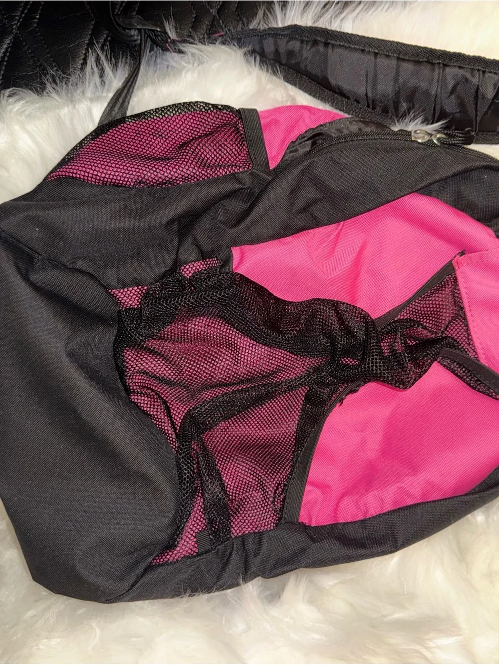 Compact Pink and Black Women's Backpack - Everyday Casual Carry